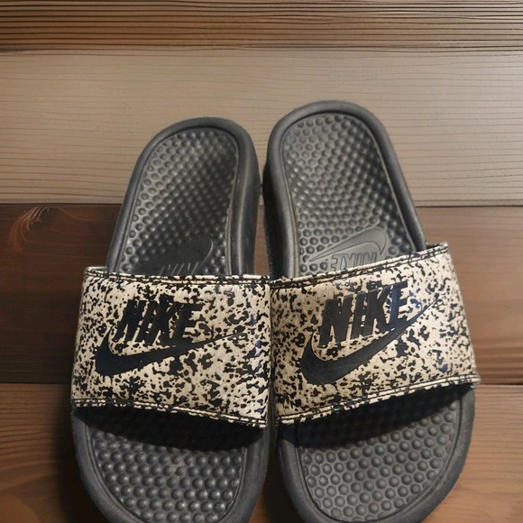 Nike Other - Nike Benassi JDI Slides Sandals Black White Men Sz 7 Slip-On Sports Summer